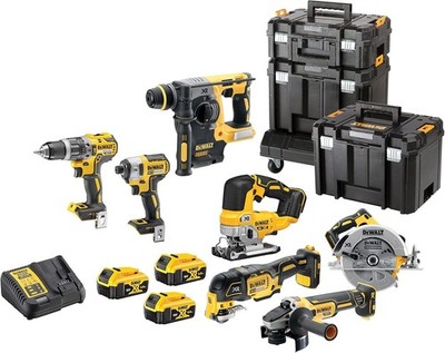 DEWALT XR Brushless 7 Stück Kit 18V 3 x 5,0Ah Li-Ion Elektrowerkzeug Set