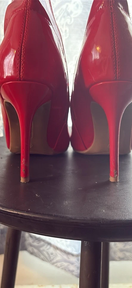  Botines de aguja de charol sintético Bebe rojos usados una vez talla 8 1/2 Foto 3 de 4