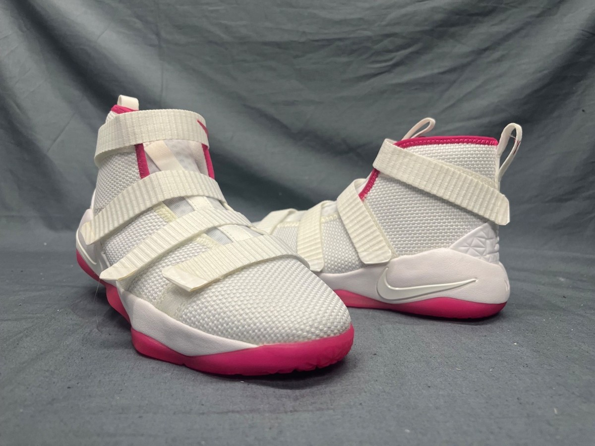 Nike Boys LeBron Soldier XI (PS) Sneakers White Pink Size 3 NEW NO