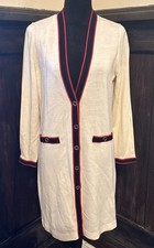 Talbots Merino Wool Long Duster Cardigan Women Old Money Quiet Luxury Nautical M