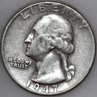1947-P Washington Quarter 90% Silver As Shown [SN01]