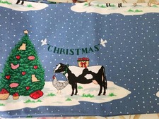 Christmas Farm Animals - Set of 2 Cotton Pillowcases Handmade Completed