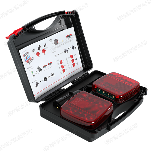 7 Pin LED Magnetic Wireless Trailer TailLight Kit - For Trailer Truck Automotive - Zdjęcie 2 z 11