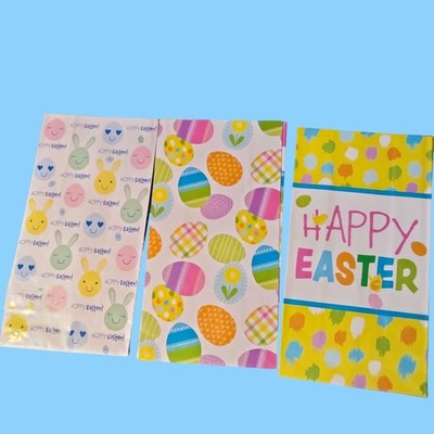 Hoppy Happy Easter Egg Treat Bags Paper Bunnies Rabbit lot 3