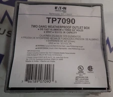 NEW - Eaton Crouse Hinds TP7090 Weatherproof Outlet Box Aluminum 3 3/4" Holes