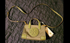 Tory Burch Ella Mini Green Top Handle Crossbo...