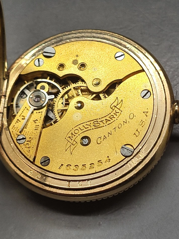 1901 Hampden GF Molly Stark 7J 3/0S Model 3 Pocket Watch Deuber Special Runs 32G - Image 3 of 4