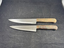 Vintage  Davpol Chef Knife Stainless Steel Wood Handle Made in Portugal lot