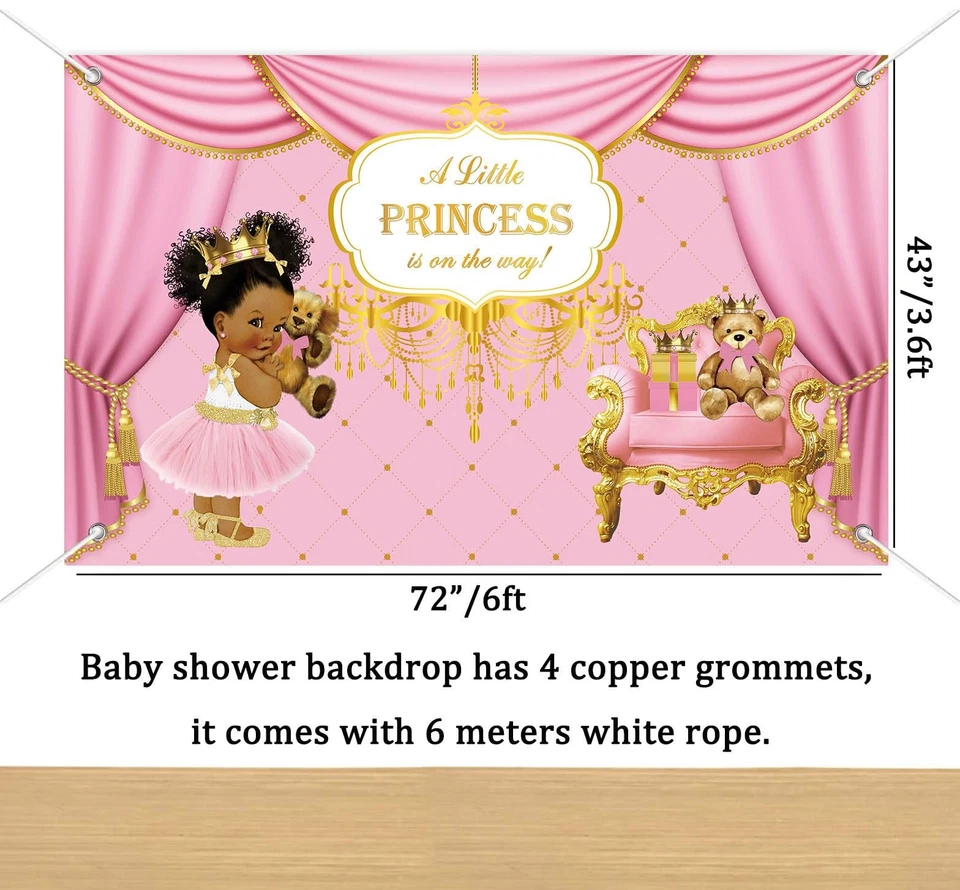 266pcs Royal Princess Baby Shower Decorations, Black Princess Baby Shower Sup... - Изображение 4 из 4