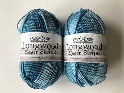 Cascade ~ Longwood sport ~ 100% merino wool ~ 6 x 100 gr / 273 yds ~ 509 sky