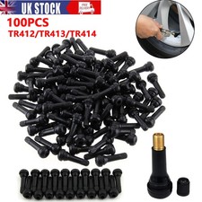 100x TR414, TR413, TR412 Tubeless Rubber Car Tyre Wheel Valves Universal Black