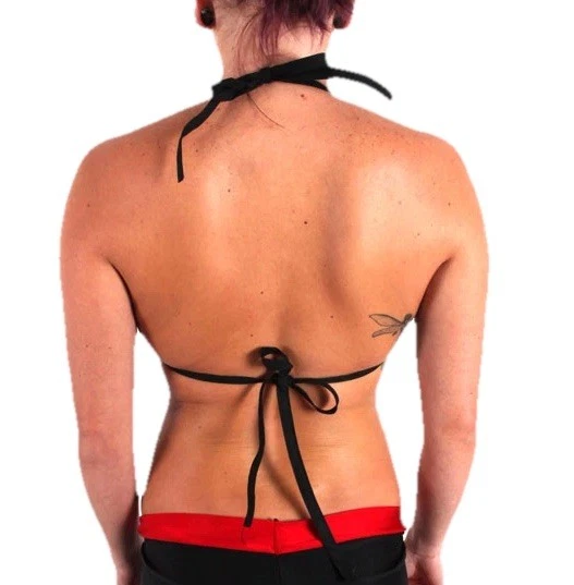 Sujetador Peludo Top Negro Bikini Pequeño Mujer Disfraz Juegos con disfraces Cyber Christmas Krampus Foto 2 de 2