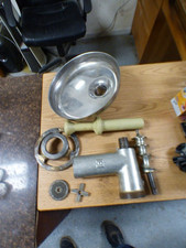 Hobart 12 Meat Grinder Attachment Stainless Feed Pan, Pusher off A200 Mixer