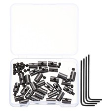30Pcs Locking Pin Backs Pin Keepers Clasp 9mm with 4 Wrench, Black