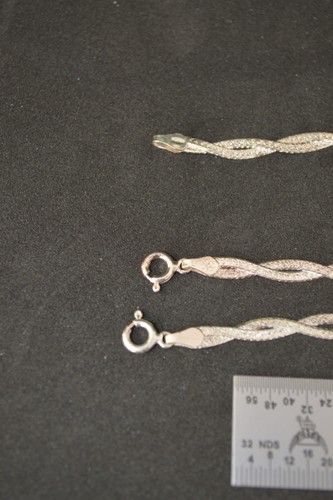BRACELET& NECKLACE ITALY CHAIN STERLING SILVER 925 CA 9.1Grams - Picture 6 of 11