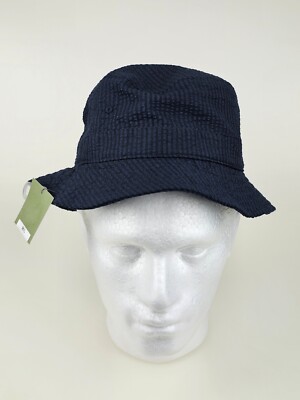 Black Blue Stripes Goodfellow Bucket Hat Size M/L Medium Large New 