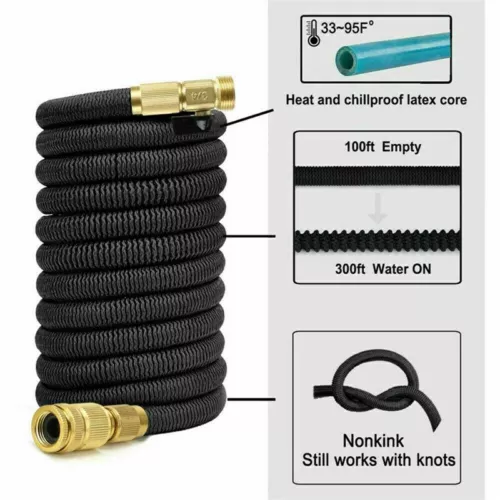 Heavy Duty 50-100FT Expandable Garden Hose Pipe Flexible With Water Spray Gun - Picture 4 of 18
