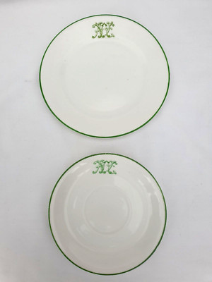 Royal Stafford Bone China Untertasse und Teller - monogrammiert ''AWF''
