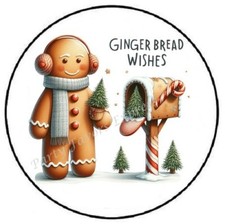 GINGERBREAD WISHES MAIL CHRISTMAS ENVELOPE SEALS LABELS STICKERS PARTY FAVORS