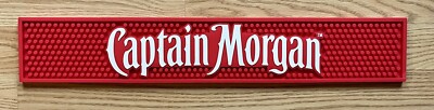 CAPTAIN MORGAN RUM RUBBER RAIL RUNNER SPILL BAR MAT SKINNY COASTER *BRAND NEW*