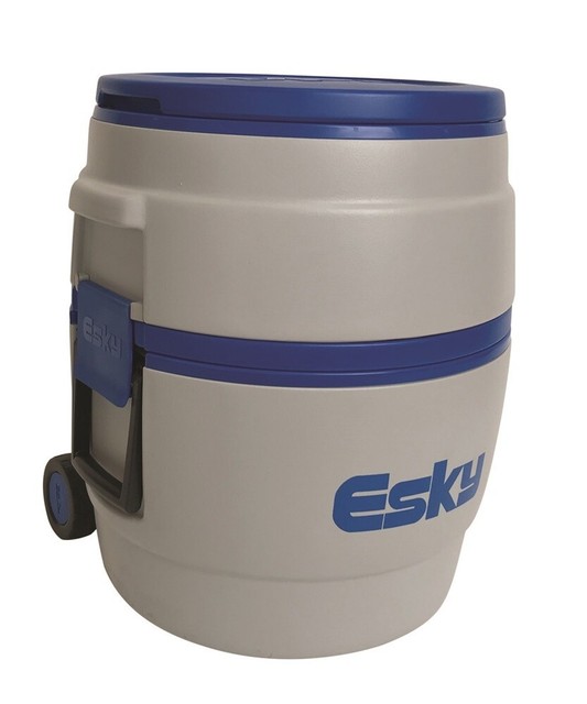ESKY 38l 52 Can Barrel Cooler 2 in 1 Party Food Drink Wheels Camping