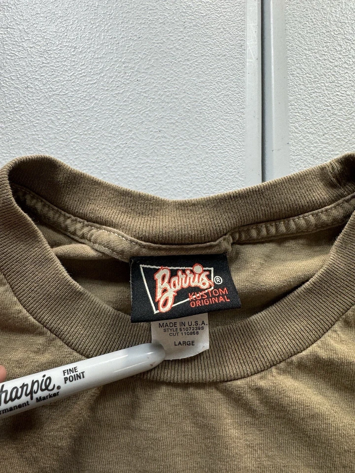 Camiseta De Colección Barrie Justin Crimfighter Para Hombre L Marrón Coche Lowrider Monte Carlo Foto 3 de 4