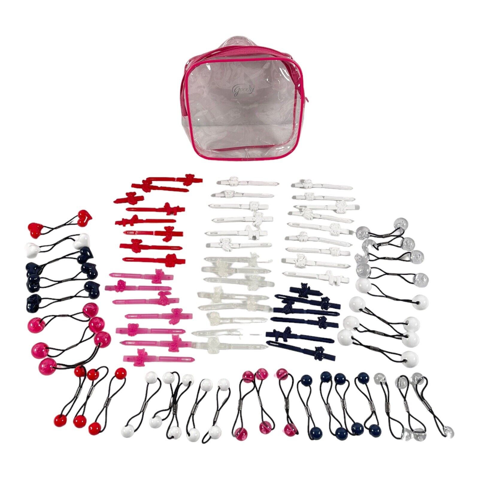 Goody Hair 78pc Snap Tight Barrettes & Knocker Ball Ponytail Holders & Case