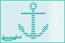 Chevron Striped ANCHOR Vinyl Decal #1 Car Truck Sticker CUSTOM SIZES & COLORS!