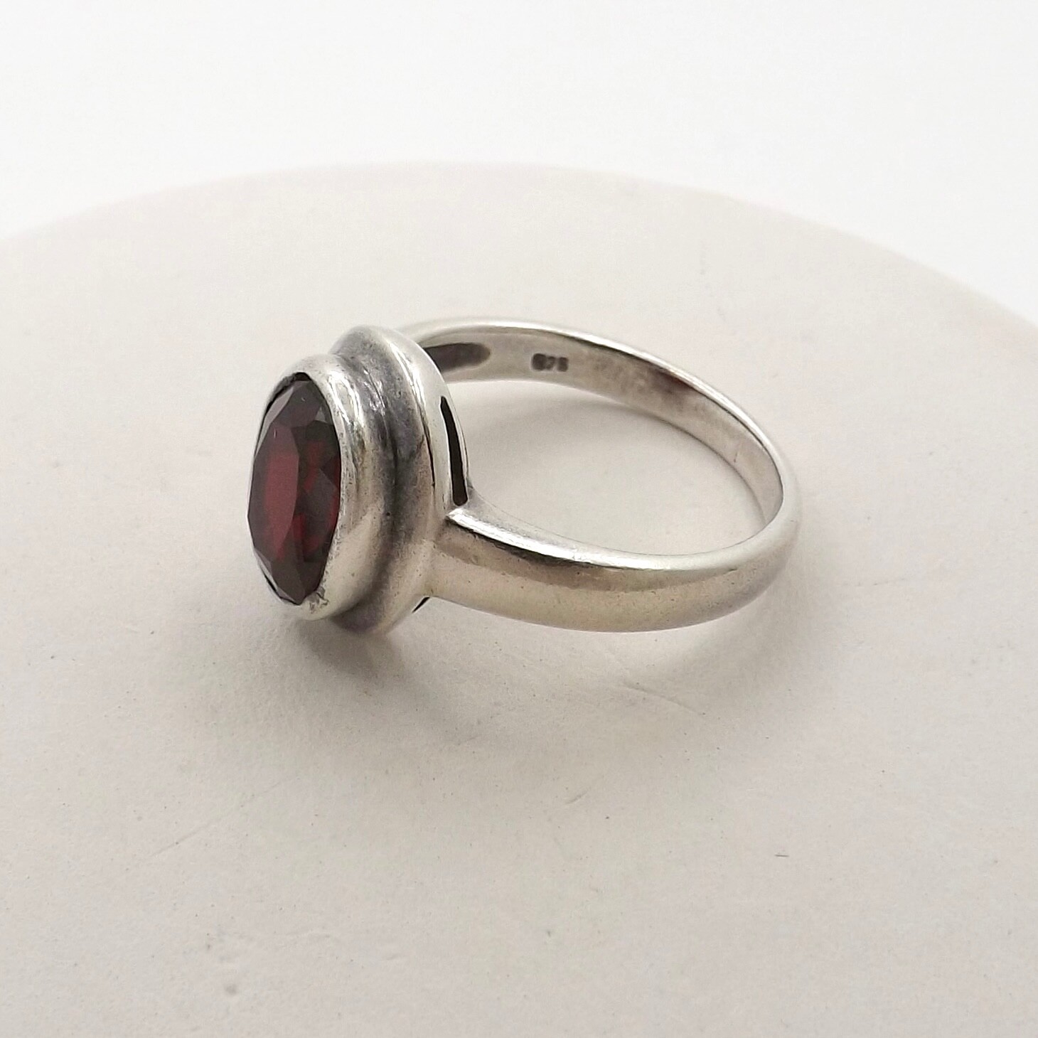 Sterling Silver Lab Created Ruby Ring Bezel Set J… - image 4
