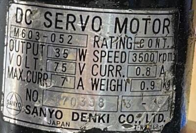 SANYO DENKI DC SERVO MOTOR M603-052 | eBay