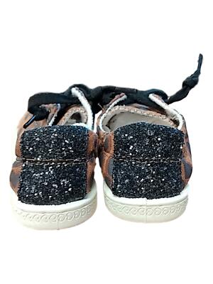 Toddler Girls Brown Leopard Print Sneakers Black Sparkle Tennis