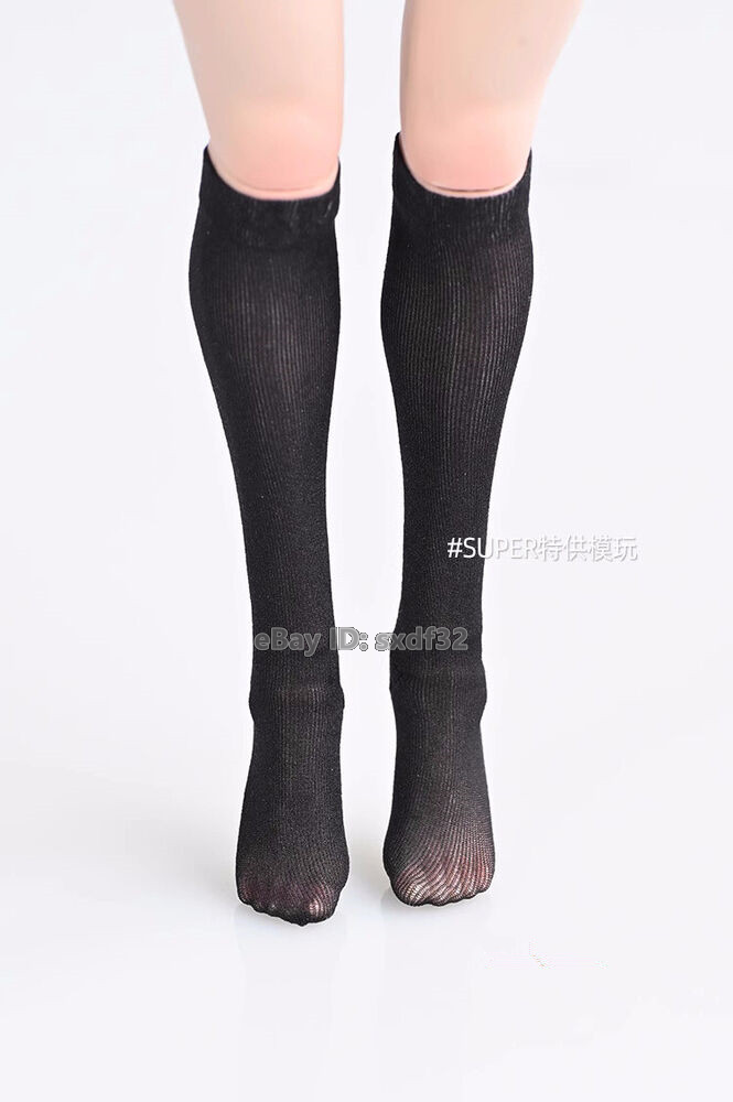 1/6 Elastic Medium Socks Black Stockings Female Clothes For 12'' Action Figure
