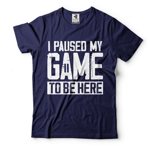Mens I Paused My Game To Be Here Shirt Funny Gaming Joke Shirt Humor Tees - 第 3/8 張圖片