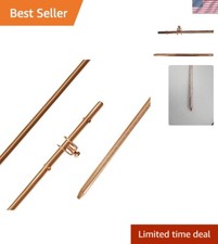 4' Copper Ground Rod with Pre-Installed Clamp - Perfect for Grounding Solutions