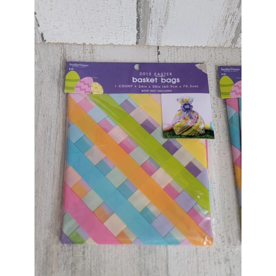 Easter 2015 24x30 basket bags set plaid - Image 3 of 4