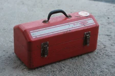 SIMONSEN RALLY LINE TOOL BOX VINTAGE RARE  RED STEEL METAL WITH TRAY 19" LENGTH