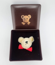 VINTAGE STEIFF MOHAIR TEDDY BEAR HEAD PIN In BOX NEW OLD STOCK