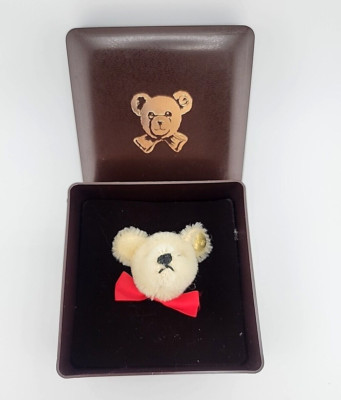 VINTAGE STEIFF MOHAIR TEDDY BEAR HEAD PIN In BOX NEW OLD STOCK | eBay