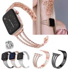 Women Diamond Jewelry Band for Apple Watch Strap Series 38 40 42 44 mm Bracelet
