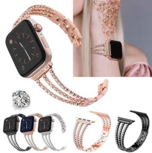 Bande de bijoux pour les femmes Diamond pour Apple Watch Series 38 40 42 44 mm Bracelet