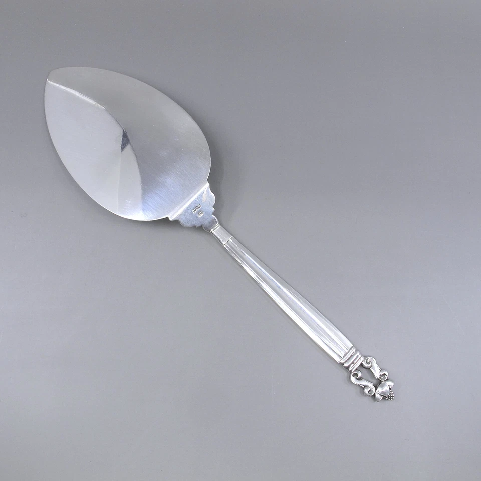 ACORN por GEORG JENSEN Dinamarca Todo Esterlina Grande 10.5" Pastelera Servidor Sólido Foto 2 de 4