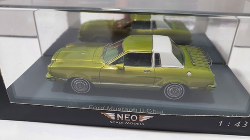 NEO Ford Mustang II Ghia 1974 Light Green Met 1:43 Neo 44760 Sealed - Picture 2 of 11