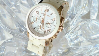Michael Kors MK6260 Runway White Dial Silicone Strap Chronograph