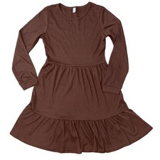Hotwy Waffle Knit Brown Sweater A-line Dress Size Medium