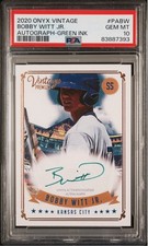 2020 Onyx Vintage Bobby Witt Jr. Autograph Green Ink /20 PSA 10 (POP 1)