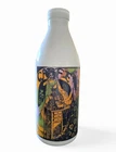 Vintage Egizia Milk Glass Bottles Made In Italy Colorful Retro Designs MCM 1970s
