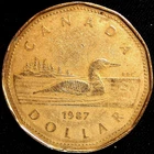Canada 1987 $1 One Dollar "Loonie" Bronze Plated Nickel Coin