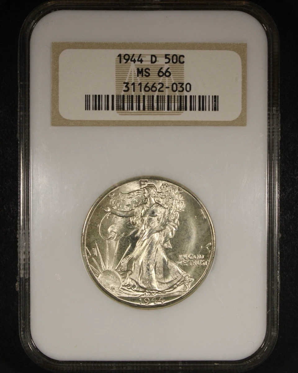 1944 Year Grade MS 66 Liberty Walking Half Dollars (1916-1947) for