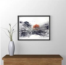 Original new watercolor ”Minimalism” $75 home decor art gift