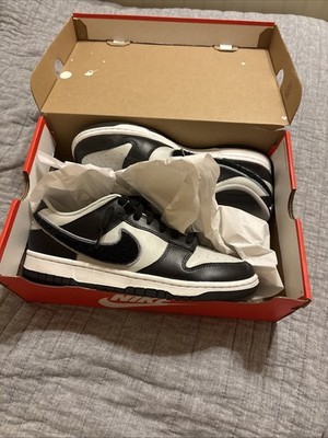 Nike Dunk Low Retro Chenille Swoosh Black Grey Fog Size 9.5